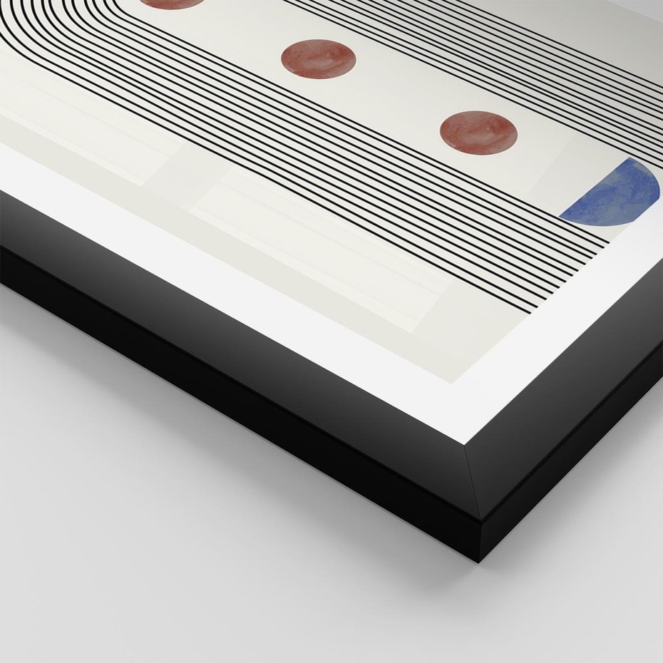 Plakat w ramie 50x70 - Symfonia Kształtów - nowoczesny plakat, styl midcentury - rama czarna