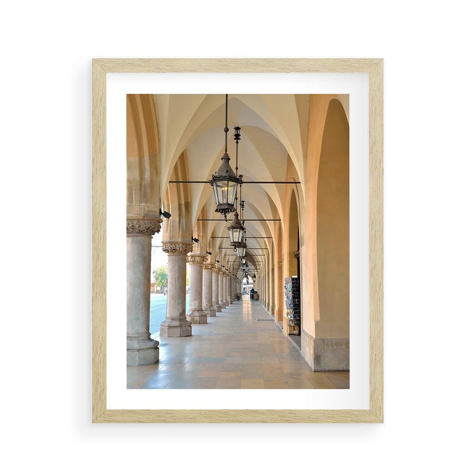 Plakat w ramie 40x50 - Uliczka w perspektywie czasu - uliczka, perspektywa - rama drewno