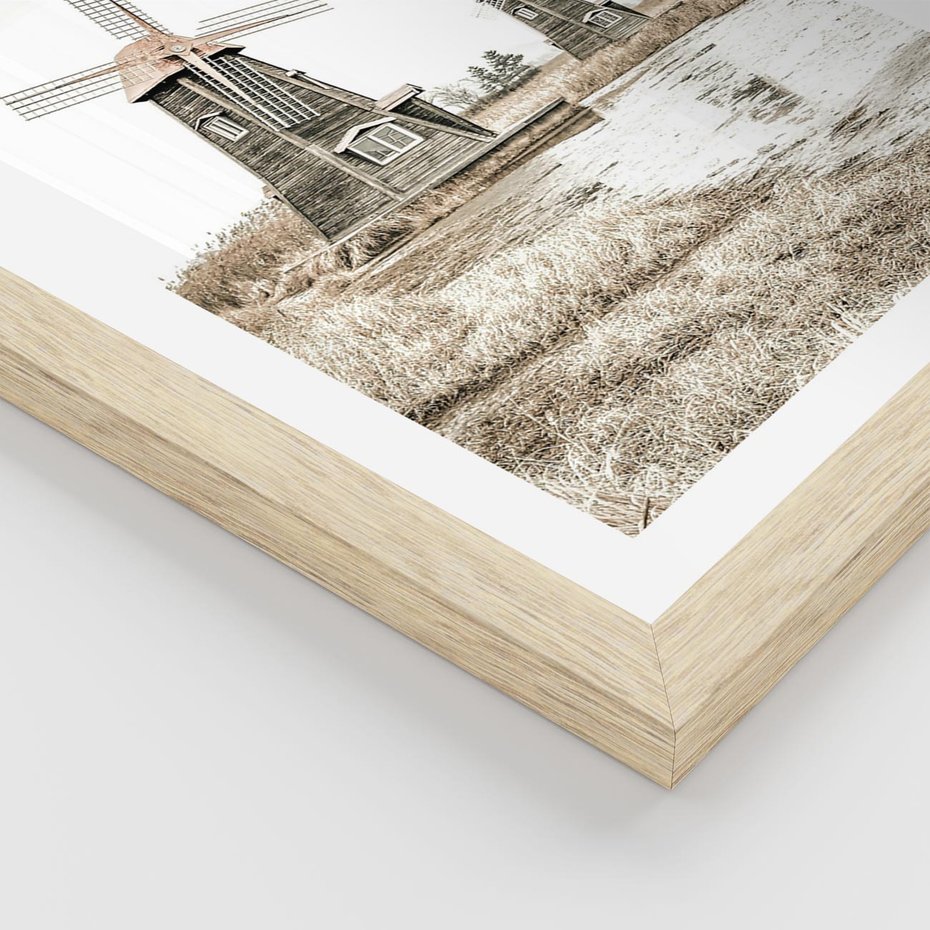 Plakat w ramie 40x50 - Wiejskie Młyny: Rustykalna Fotografia - młyny, rustykalna fotografia - rama drewno