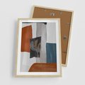 Plakat w ramie 50x70 - Nowoczesna geometria - nowoczesny, geometryczny - rama drewno