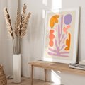 Plakat w ramie 40x50 - Przenikająca Harmonia - abstrakcyjny obraz, pastelowe kolory - rama biała