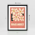 Plakat w ramie 30x40 - Szkicowane Kolorowe Uczucia - kwiatowa kompozycja, minimalizm - rama czarna