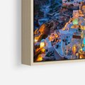 Obraz w ramie 80x120 - Wyblakłe wspomnienia gwiazd - Santorini, wieczór - rama drewno