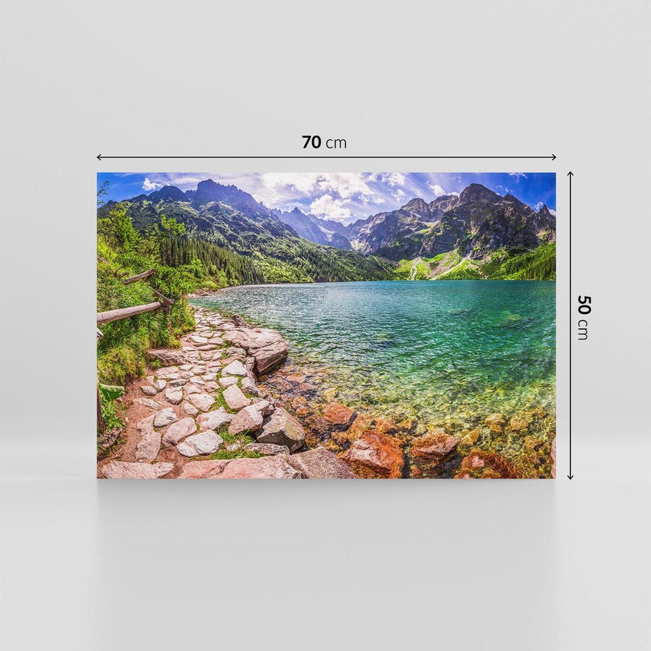Obraz na płótnie 70x50 - Majestat gór - góry, jezioro