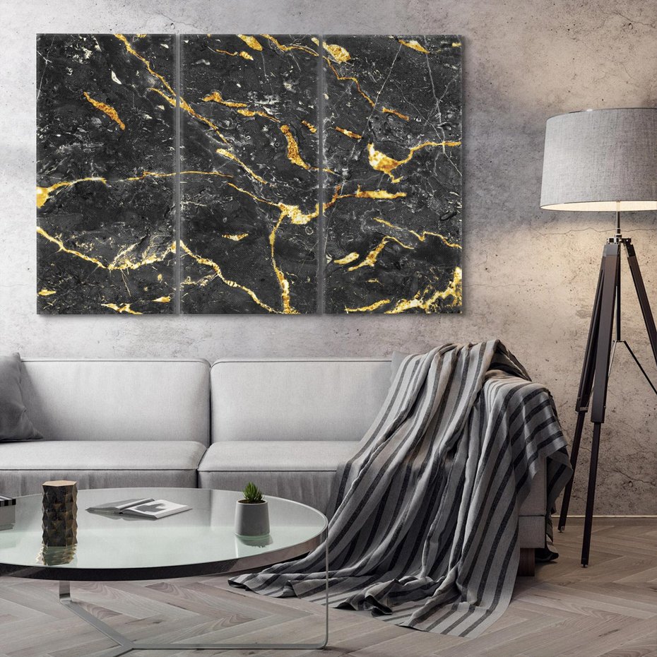 Obraz na płótnie 120x80 - Egzotyczny Blask - marmur, złoto