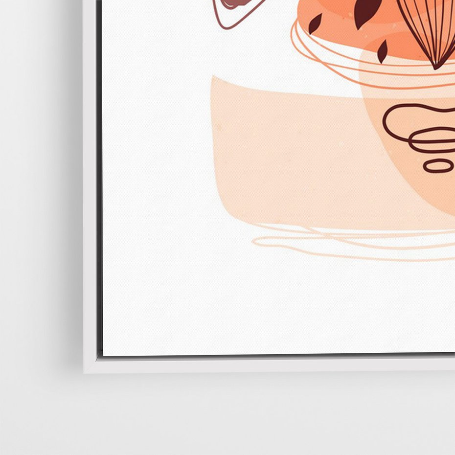 Obraz w ramie 80x120 - Kwiatowa Oaza - abstrakcyjna sztuka, plamy - rama biała