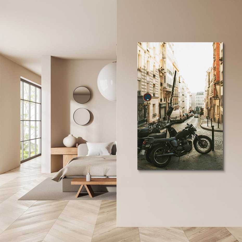 Obraz na płótnie 70x100 - Ducha Przygody - motor, uliczka