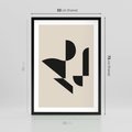 Plakat w ramie 50x70 - Rozkwitająca Abstrakcja - abstrakcyjne geometryczne kształty, minimalizm - rama czarna