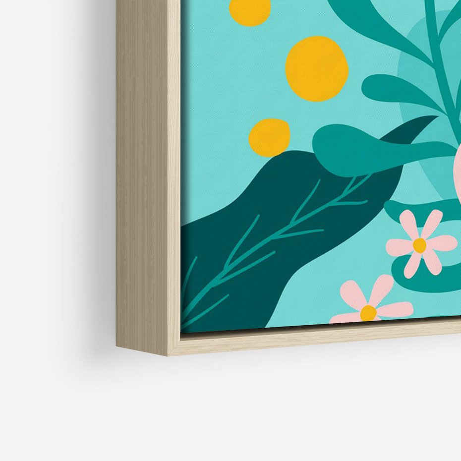 Obraz w ramie 80x120 - Kwiatowy Impuls - pastelowa kompozycja, kwiaty - rama drewno