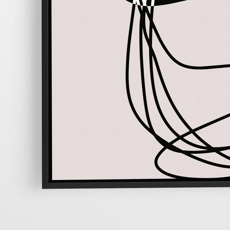 Obraz w ramie 50x50 - Strukturalne Kontrasty - abstrakcyjne szkicowane linie, minimalizm - rama czarna