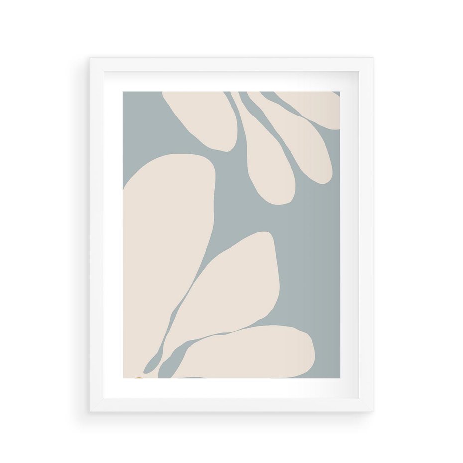 Plakat w ramie 40x50 - Pastelowe Marzenia Kwiatów - kwiaty, nowoczesne i minimalistyczne - rama biała