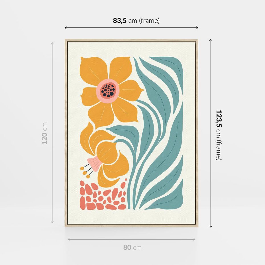 Obraz w ramie 80x120 - Pastelowa Piękność - nowoczesna sztuka, plakat - rama drewno