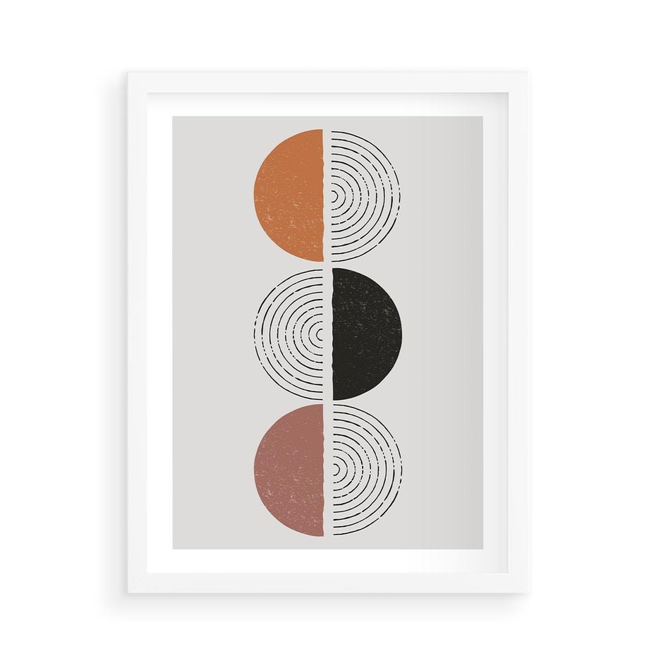 Plakat w ramie 50x70 - Eksperymenty z Geometrią - geometryczny plakat, sztuka nowoczesna - rama biała