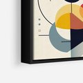 Obraz w ramie 50x50 - Rozbijające Barwne Granice - abstrakcyjna geometryczna kompozycja, koła linie - rama czarna