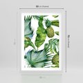 Plakat w ramie 50x70 - Oaza Natury - liście, tropikalne - rama biała