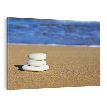 Obraz na płótnie 70x50 - Kamienie na plaży nad morzem - kamienie, plaża