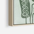Obraz w ramie 50x70 - Nurtująca Zieleń - abstrakcyjny zielony motyw, skandynawski design - rama drewno