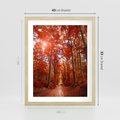 Plakat w ramie 40x50 - Magia jesiennego lasu - las, jesień - rama drewno