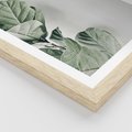 Plakat w ramie 30x40 - Minimalistyczna Harmonia: Zieleń Liści - zieone liście, kompozycja - rama drewno