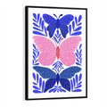 Obraz w ramie 70x100 - Delikatna Symfonia Natury - motyle, rośliny - rama czarna