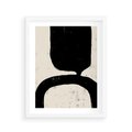 Plakat w ramie 40x50 - Przenikające Plamy - abstrakcyjna sztuka, minimalizm - rama biała