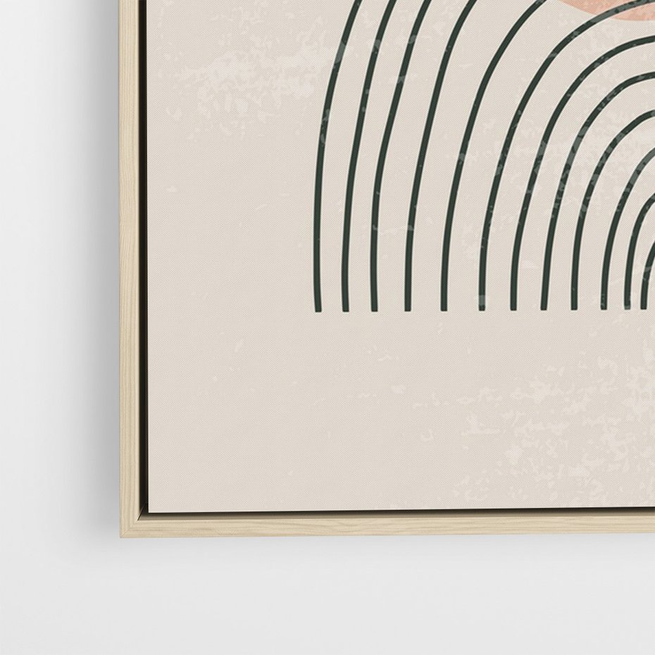 Obraz w ramie 70x100 - Nowy Rytuał - abstrakcyjna sztuka, boho kształty - rama drewno