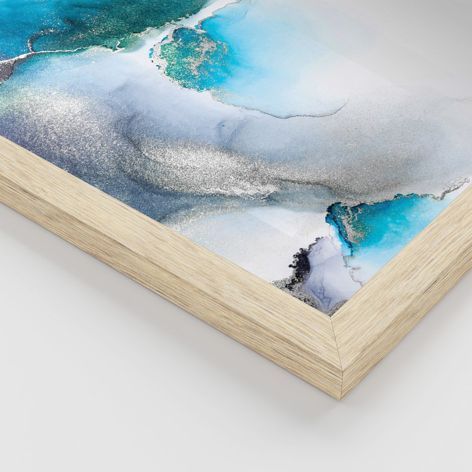 Zestaw obrazy w ramie 40x50 galeria - Marmur, złoto, morski, turkus - rama drewno