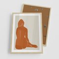 Plakat w ramie 50x70 - Kobieca Sylwetka w Stylu Modernistycznym - modernistyczny pakat, kobieca sylwetka - rama drewno
