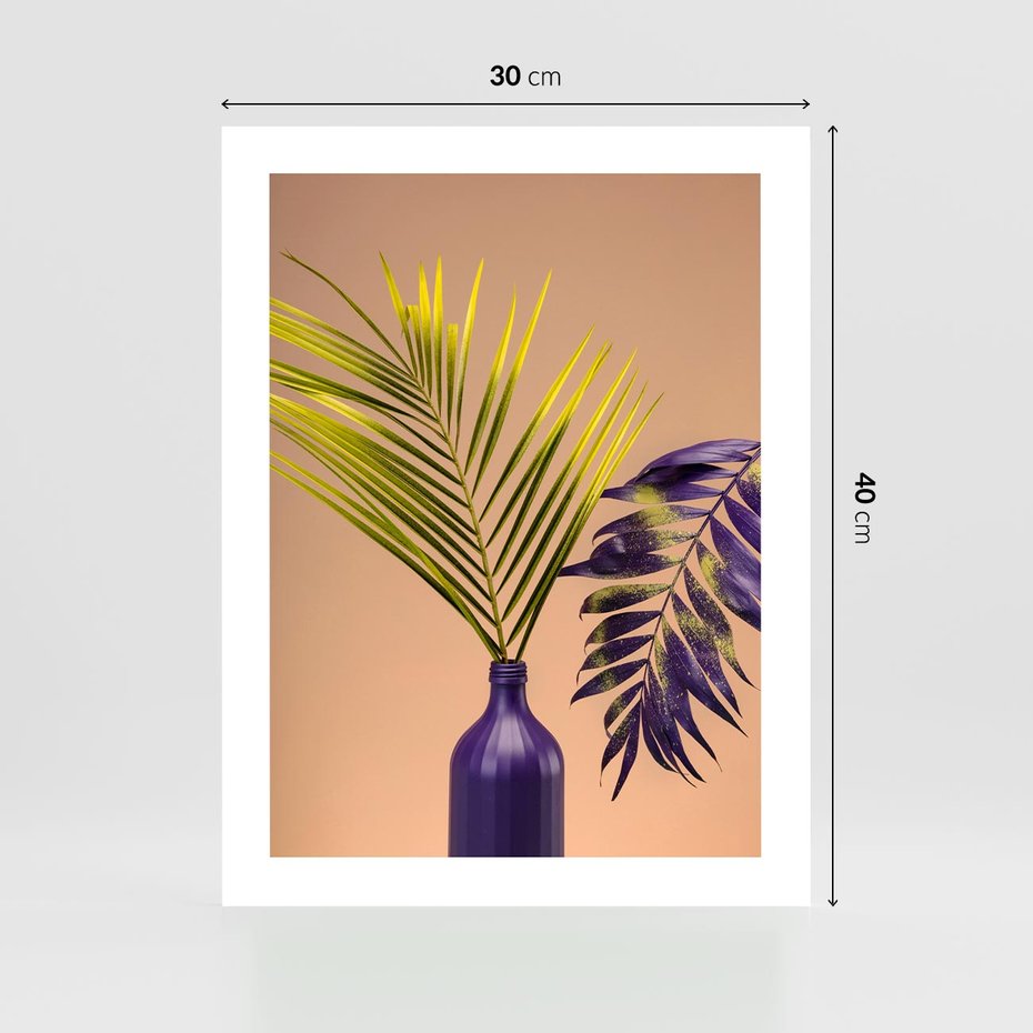 Plakat bez ramy 30x40 - Delikatne Piękno - palma, pastele