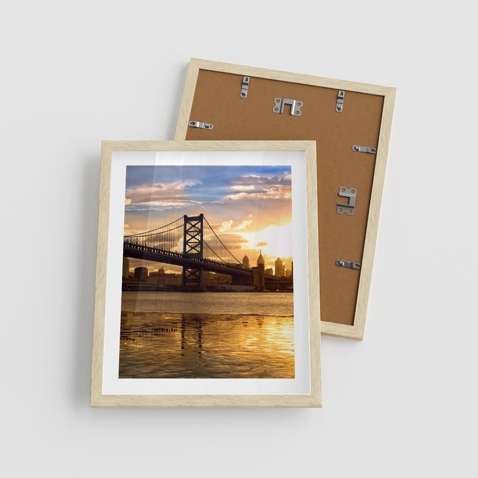 Plakat w ramie 40x50 - Most w mieście - most, miasto - rama drewno
