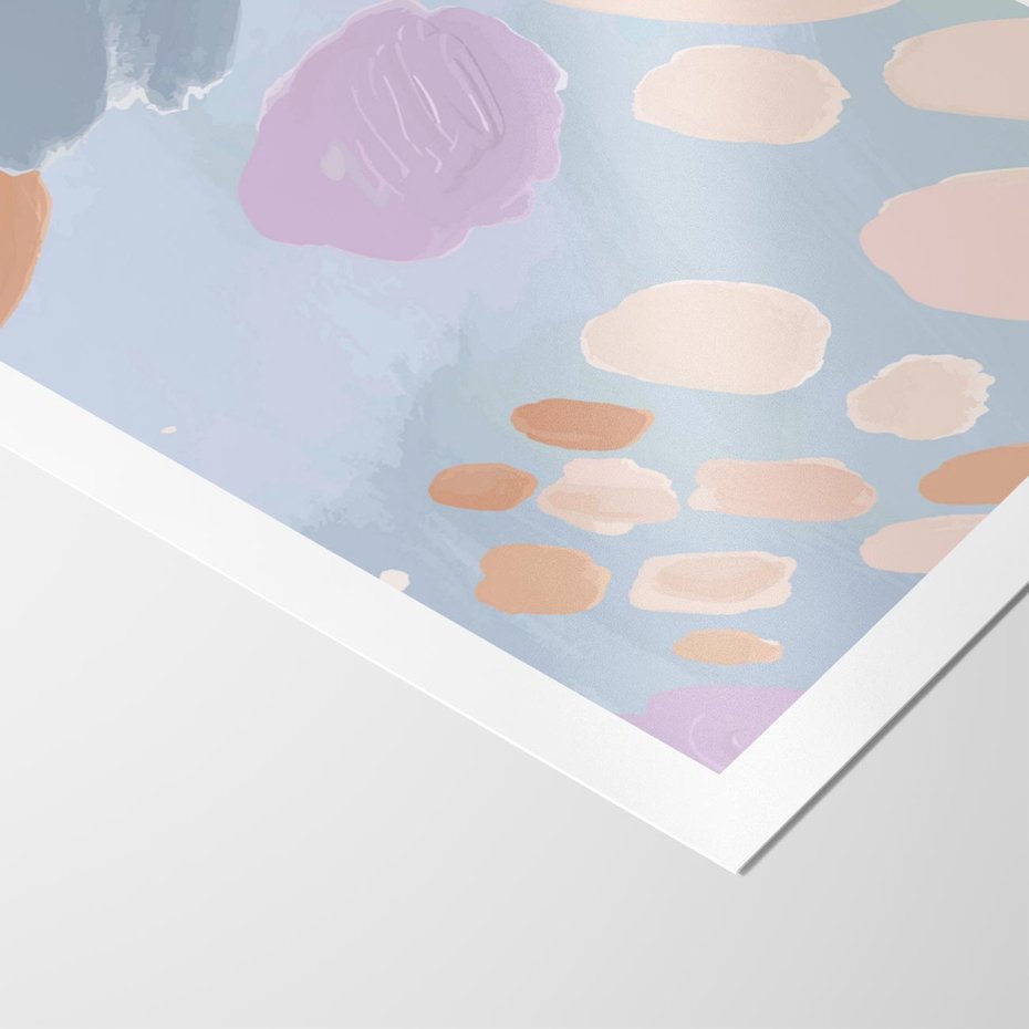 Plakat bez ramy 50x70 - Migocące Pastelowe Spektrum - abstrakcyjne akwarelowe plamy, pastele