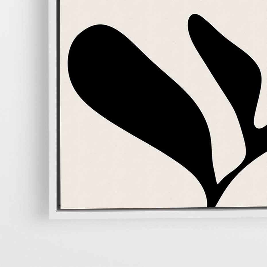 Obraz w ramie 80x120 - Wibracje Akwarelowych Ścieżek - abstrakcyjny minimalistyczna kwiat, czarno biały plakat - rama biała