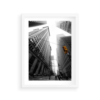 Plakat w ramie 40x50 - Miejskie Wieże - miasto, wieżowce - rama biała