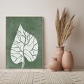 Obraz w ramie 80x120 - Migotliwe Wnętrze Zieleni - zielony plakat, roślinne motywy - rama drewno
