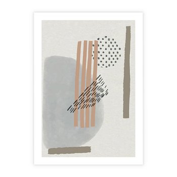 Plakat bez ramy 30x40 - Nowoczesna Abstrakcja: Delikatne Beże - abstrakcja, nowoczesna sztuka