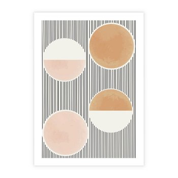 Plakat bez ramy 21x30 - Przenikające Kształty - abstrkacyjna nowoczesna sztuka, koła okręgi