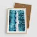 Plakat w ramie 50x70 - Błękitna Siła Oceanu - fale, ocean - rama drewno