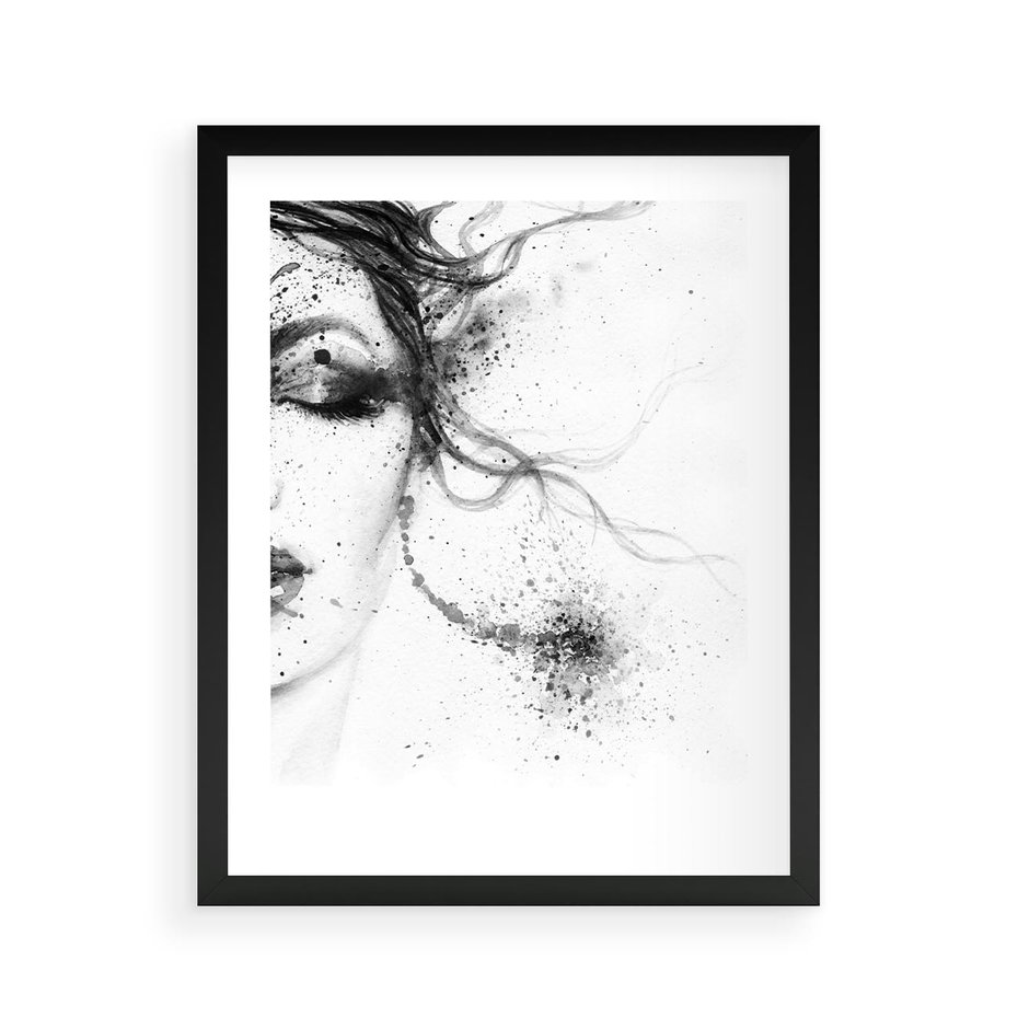 Plakat w ramie 40x50 - Eksplozja Kolorów - akwarela, abstrakcja - rama czarna