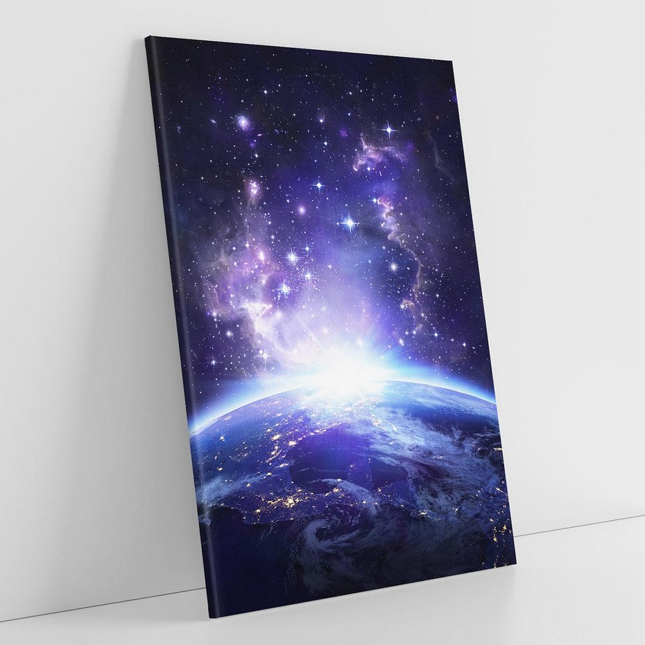 Obraz na płótnie 50x70 - Podróż w kosmiczną przestrzeń - kosmos, ziemia