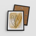 Plakat w ramie 40x50 - Monstera w Złocie - złote liście monstery, grafika - rama czarna