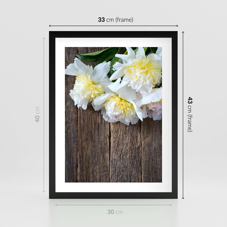 Plakat w ramie 30x40 - Relaksująca Harmonia - kwiaty, spa - rama czarna