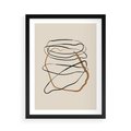 Plakat w ramie 50x70 - Bezczasowe Kontury - abstrakcyjne linie, zaplątane - rama czarna