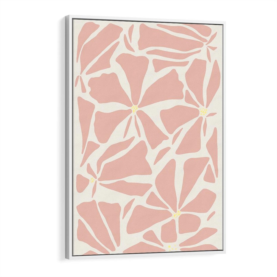 Obraz w ramie 80x120 - Akwarelowe Promienie - abstrakcyjne boho kwiaty, kompozycja - rama biała