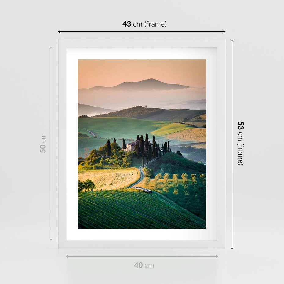 Plakat w ramie 40x50 - Perspektywa malowniczego widoku - widok, perspektywa - rama biała