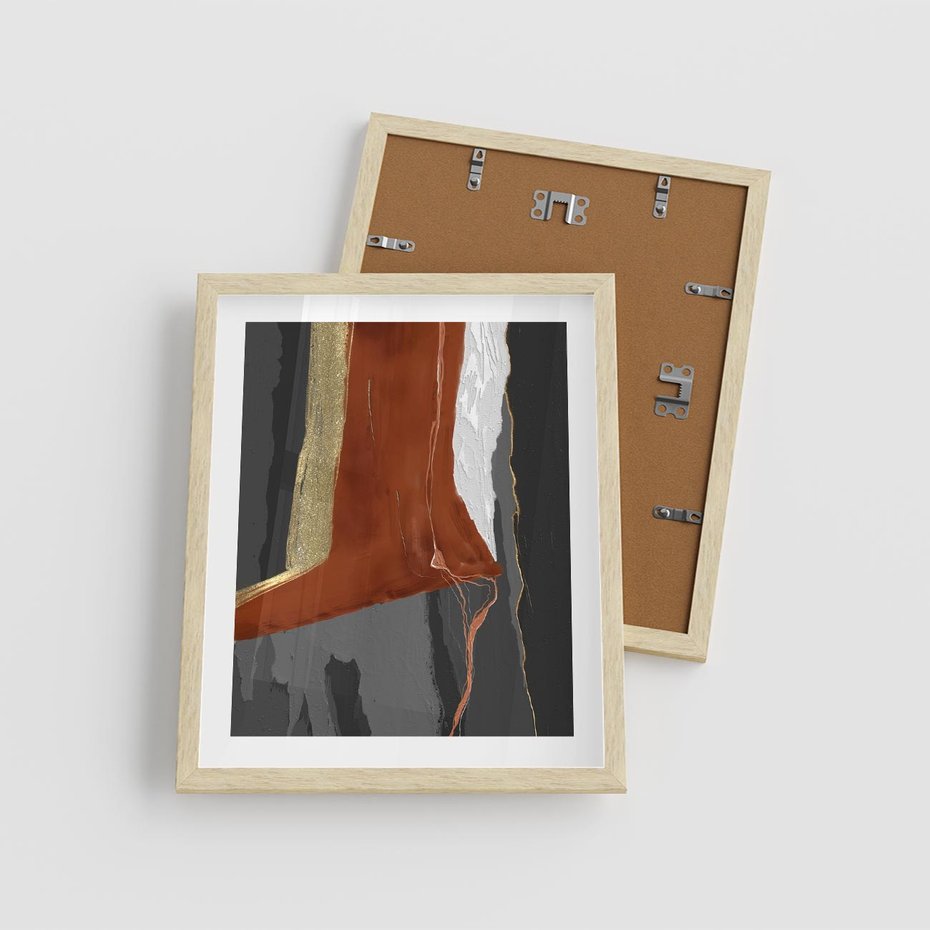 Plakat w ramie 40x50 - Abstrakcyjna impresja - abstrakcja, nowoczesny - rama drewno