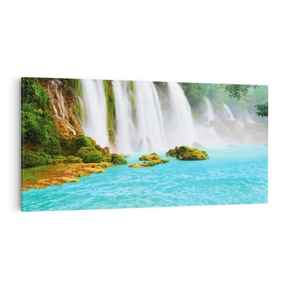 Obraz na płótnie 100x50 - Magia wodospadu - mistyczna dżungla - wodospad, dżungla