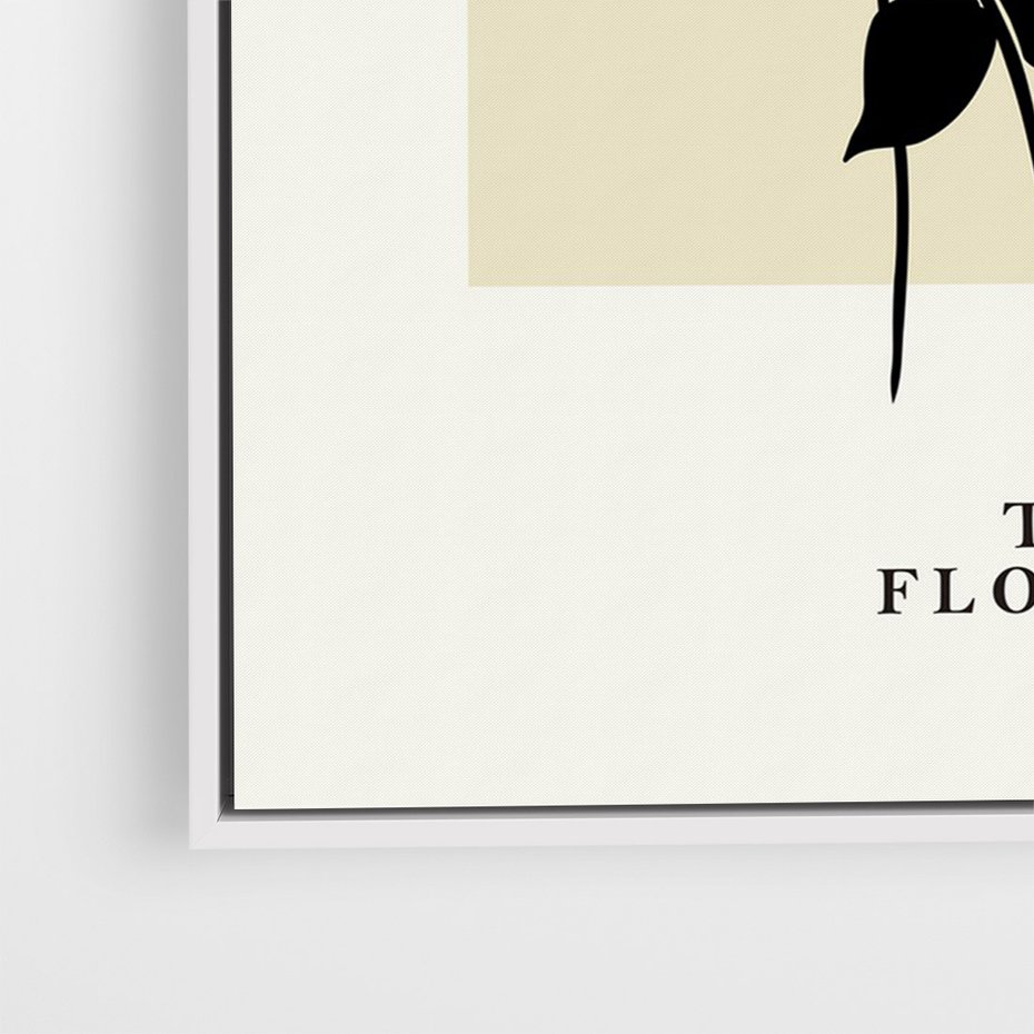 Obraz w ramie 80x120 - Malowane szkicowe tęsknoty - kwiaty, typografia - rama biała