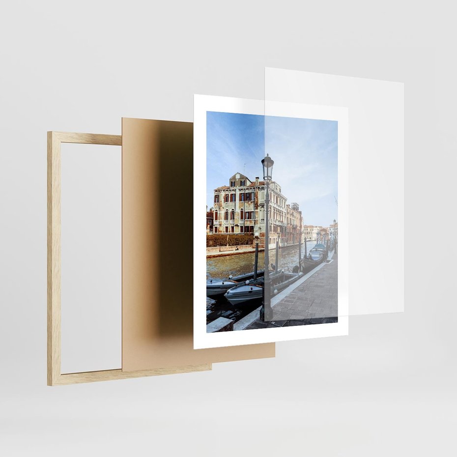 Plakat w ramie 40x50 - Kanały Wenecji - Wenecja, kanały - rama drewno