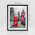 Plakat w ramie 40x50 - Londyńska Budka przy Big Benie - Londyn, budka - rama czarna