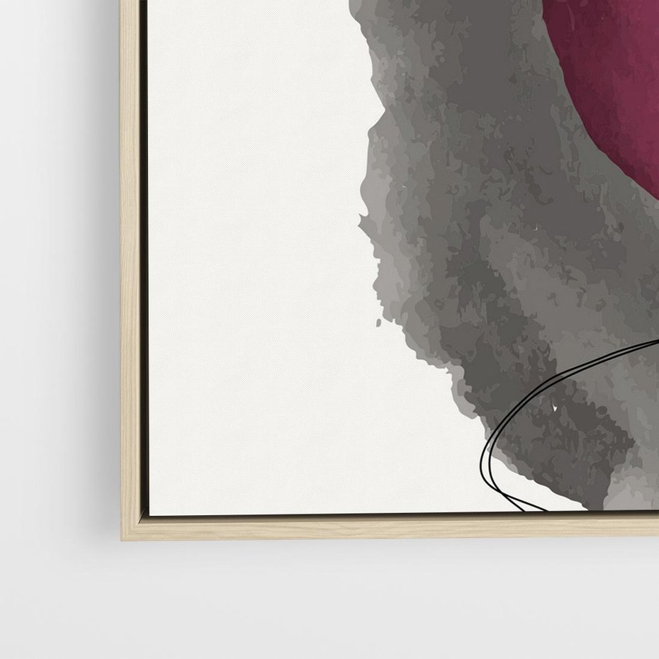 Obraz w ramie 50x50 - Bezczasowe Rytmy - abstrakcyjne nieregularne plamy, czarny - rama drewno